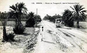 Biskra - Route de Touggourt - Avec le Tramway a Cheval